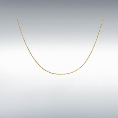 9ct Yellow Gold Diamond Cut Curb Chain Link 18" Necklace