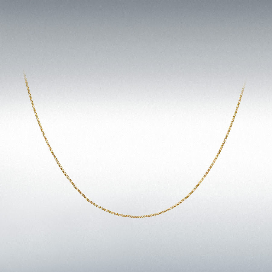 9ct Yellow Gold Diamond Cut Curb Chain Link 18" Necklace