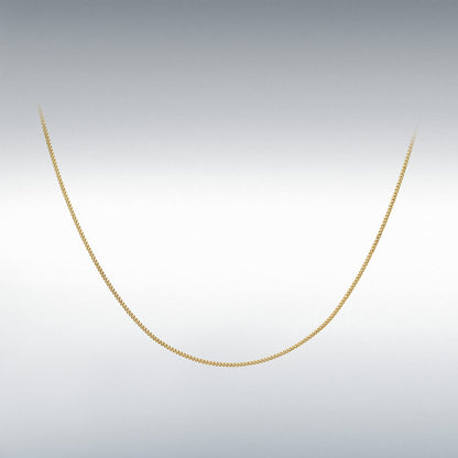 9ct Yellow Gold Diamond Cut Curb Chain Link 18" Necklace