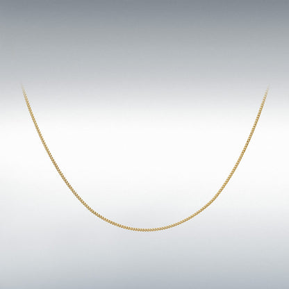 9ct Yellow Gold Diamond Cut Curb Chain Link 18" Necklace