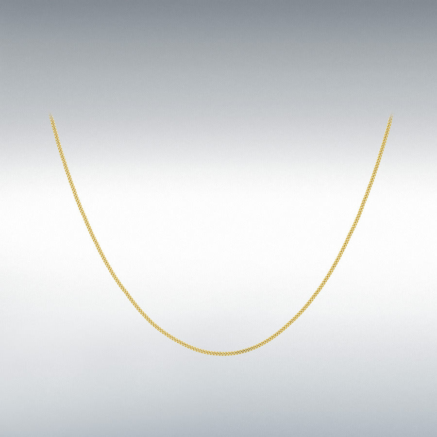 9ct Yellow Gold Diamond Cut Curb Chain Link 20" Necklace