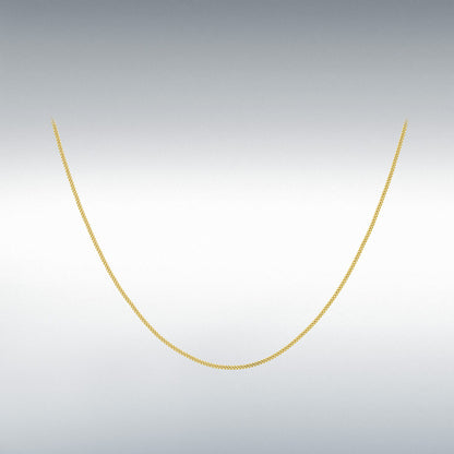 9ct Yellow Gold Diamond Cut Curb Chain Link 20" Necklace