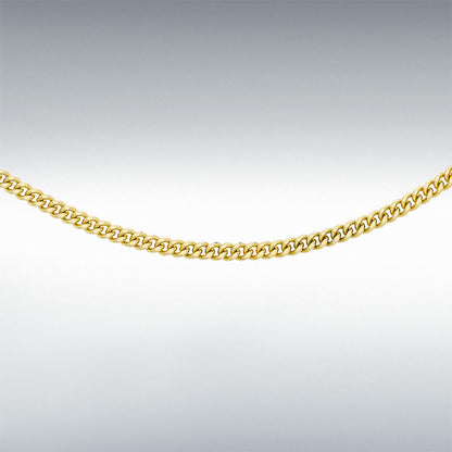 9ct Yellow Gold Diamond Cut Curb Chain Link 20" Necklace