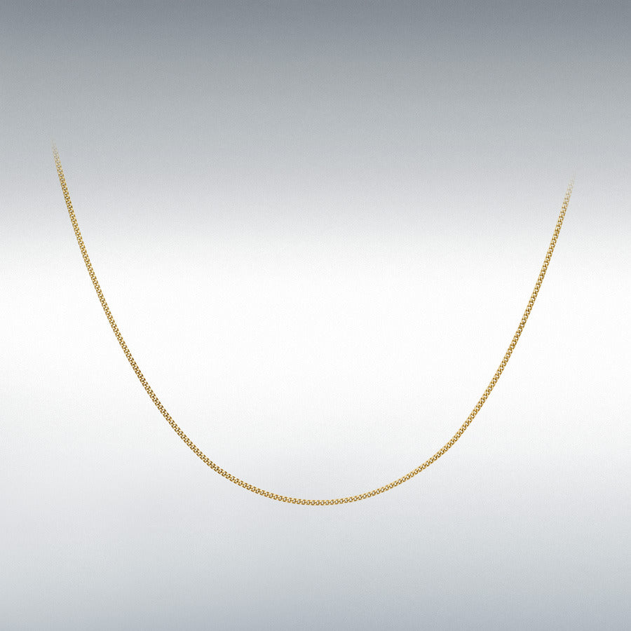 9ct Yellow Gold Diamond Cut Curb Chain Link 20" Necklace