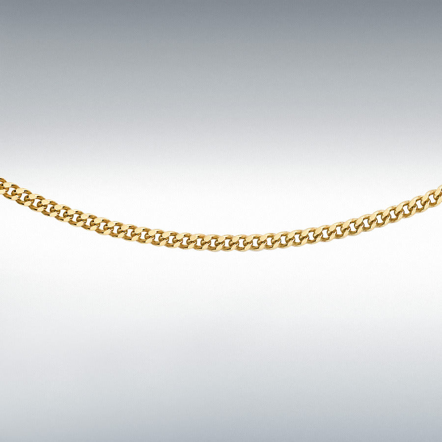 9ct Yellow Gold Diamond Cut Curb Chain Link 20" Necklace
