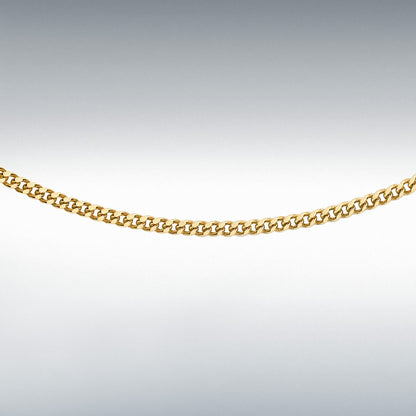 9ct Yellow Gold Diamond Cut Curb Chain Link 20" Necklace