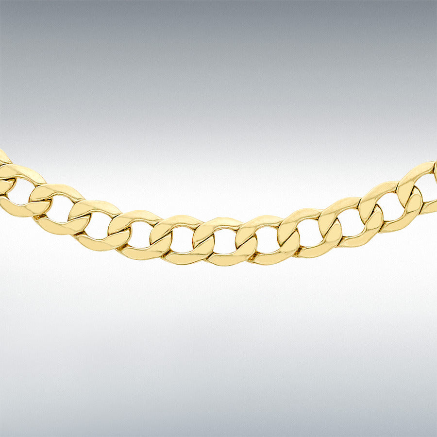 9ct Yellow Gold Diamond Cut Curb Chain Link 18" Necklace