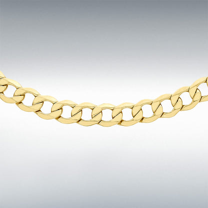 9ct Yellow Gold Diamond Cut Curb Chain Link 18" Necklace