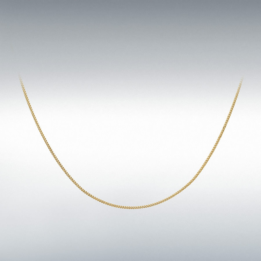 9ct Yellow Gold Diamond Cut Curb Chain Link 20" Necklace