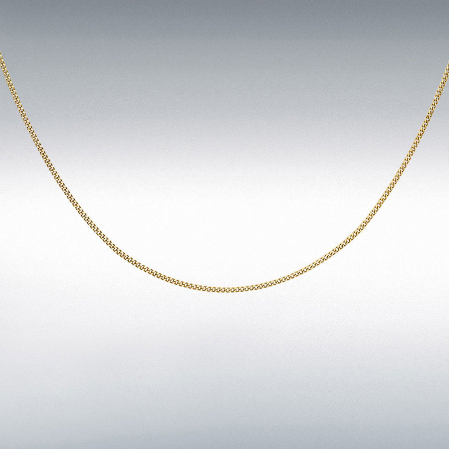 9ct Yellow Gold Diamond Cut Curb Chain Link 22" Necklace
