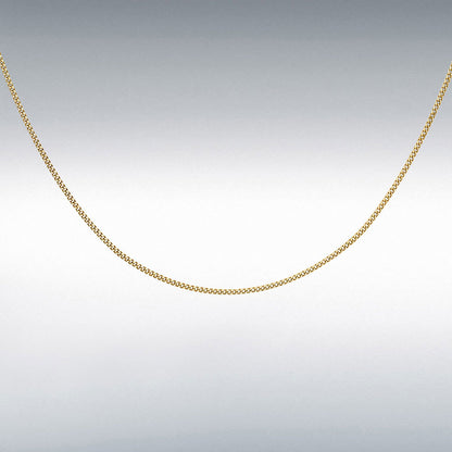 9ct Yellow Gold Diamond Cut Curb Chain Link 22" Necklace