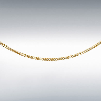 9ct Yellow Gold Diamond Cut Curb Chain Link 22" Necklace