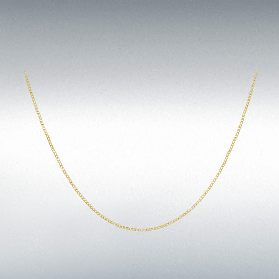 9ct Yellow Gold Flat Curb Chain Link 18" Necklace