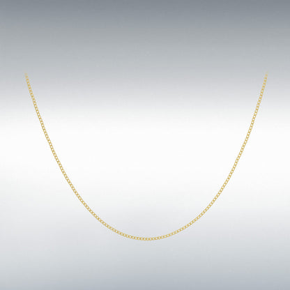 9ct Yellow Gold Flat Curb Chain Link 18" Necklace