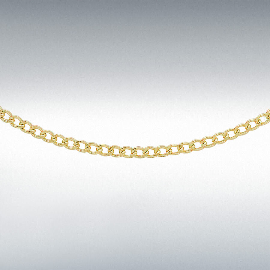 9ct Yellow Gold Flat Curb Chain Link 18" Necklace