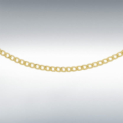 9ct Yellow Gold Flat Curb Chain Link 18" Necklace
