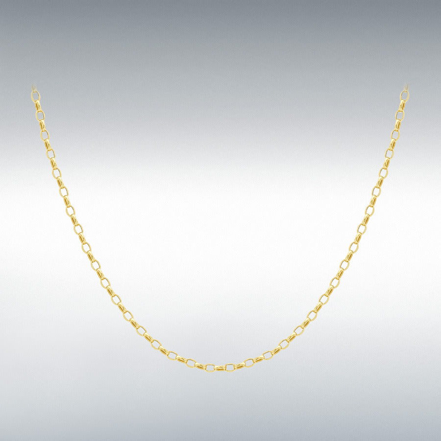 9ct Yellow Gold Hollow Belcher Chain Link 20" Necklace