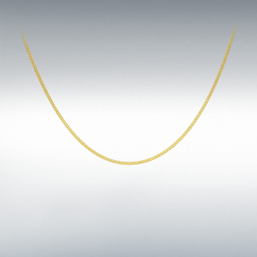 9ct Yellow Gold Hollow Triple Curb Chain Link 18" Necklace