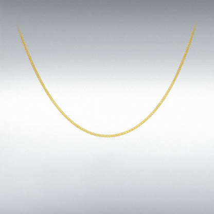 9ct Yellow Gold Hollow Triple Curb Chain Link 18" Necklace