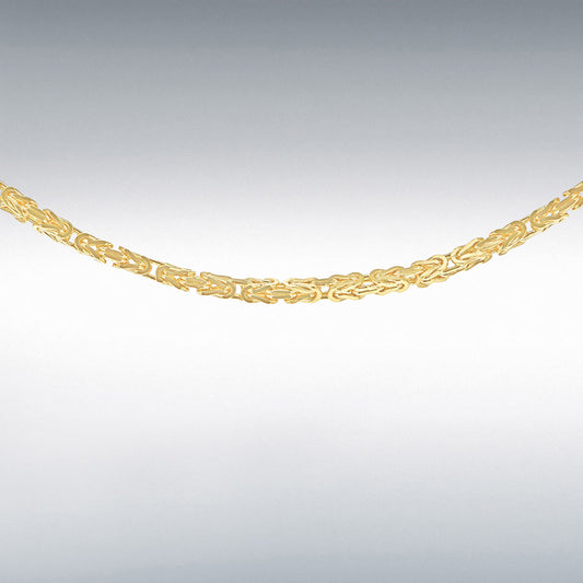 9ct Yellow Gold Mini Square Byzantine Link 18" Necklace