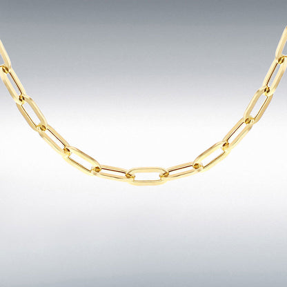 9ct Yellow Gold Paper Chain Link 20" Necklace