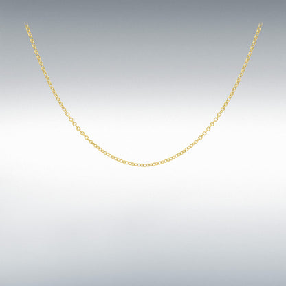9ct Yellow Gold Trace Chain Link 18" Necklace