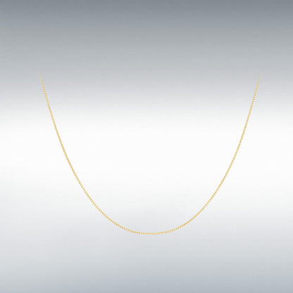 9ct Yellow Gold Venetian Box Chain Link 16" Necklace