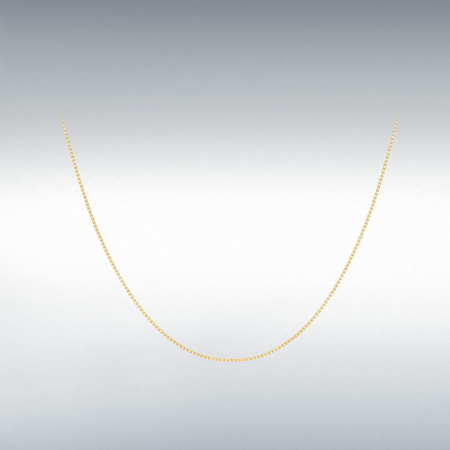 9ct Yellow Gold Venetian Box Chain Link 18" Necklace