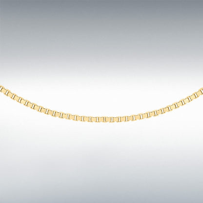 9ct Yellow Gold Venetian Box Chain Link 18" Necklace