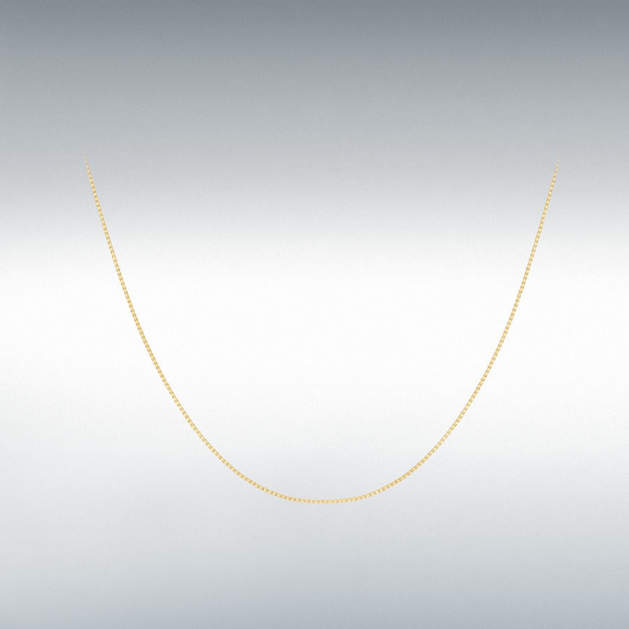 9ct Yellow Gold Venetian Box Chain Link 18" Necklace