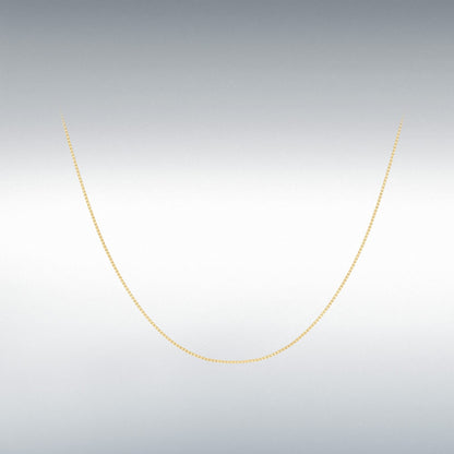 9ct Yellow Gold Venetian Box Chain Link 18" Necklace
