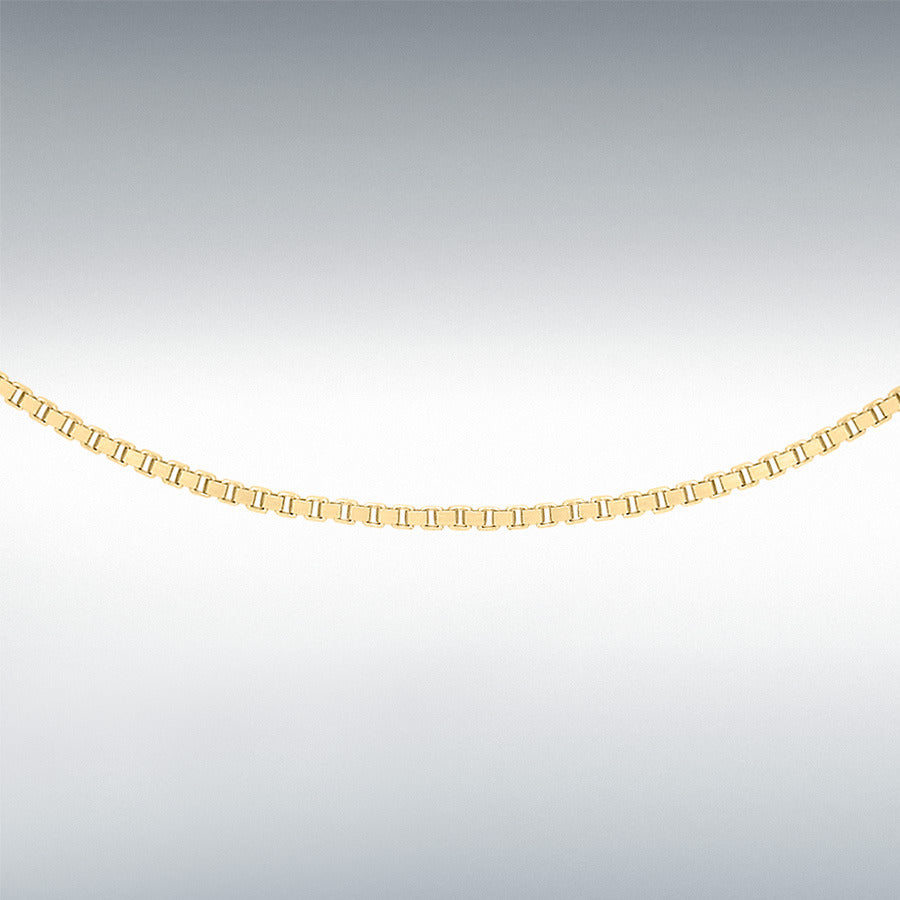 9ct Yellow Gold Venetian Box Chain Link 18" Necklace