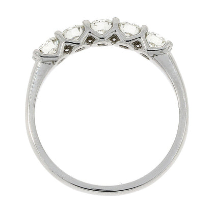 Platinum Five Stone Diamond Set Half Eternity Dress Ring