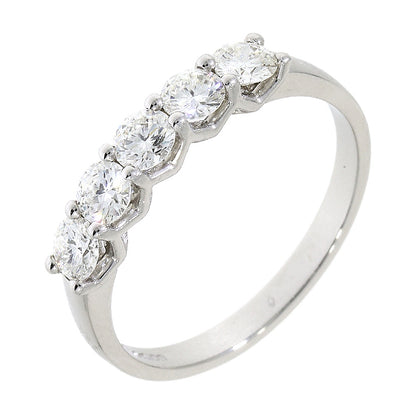 Platinum Five Stone Diamond Set Half Eternity Dress Ring