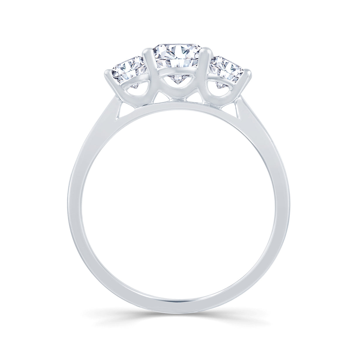 Platinum Graduated Three Stone Diamond 1.00ct Claw Set Trilogy Ring
