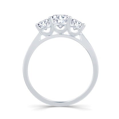 Platinum Graduated Three Stone Diamond 1.00ct Claw Set Trilogy Ring