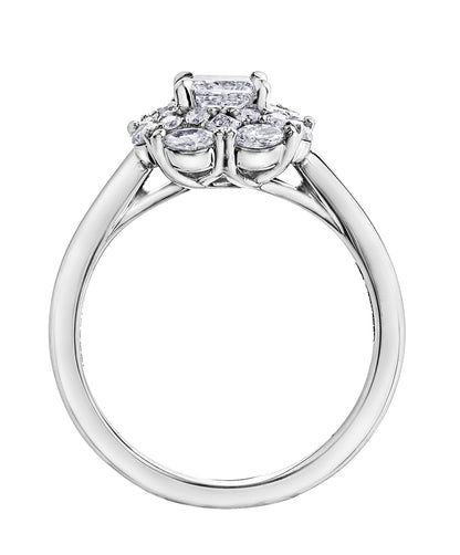 Platinum Multi-Cut Diamond Set 1.08ct Fancy Cluster Dress Ring