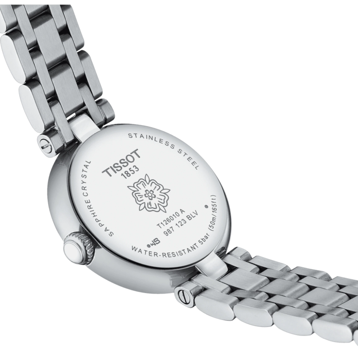 Tissot Bellissima Small Lady Mother of Pearl Dial Diamond Set Stainless Steel Womens Quartz Watch T1260106111300