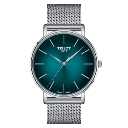 Tissot Everytime Gent Green-Black Dial Stainless Steel Mens Quartz Watch T1434101109100