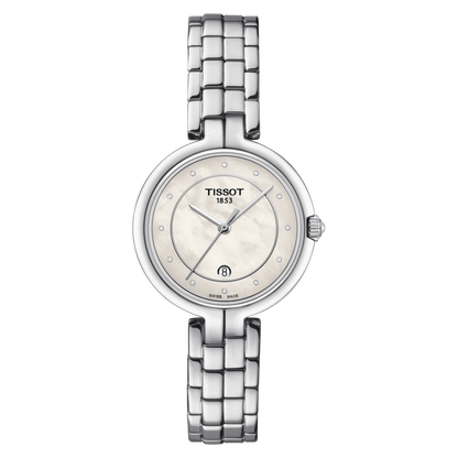 Tissot Flamingo Mother of Pearl Diamond Set Dial Stainless Steel Womens Quartz Watch T0942101111601
