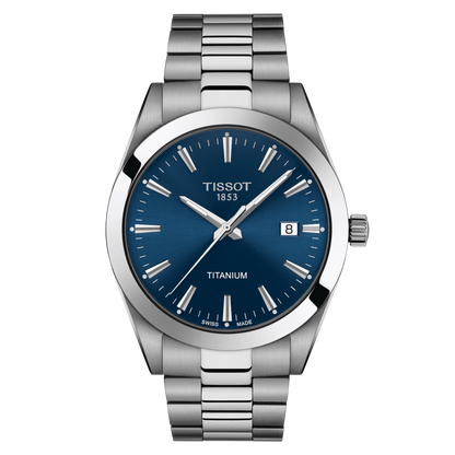 Tissot Gentleman Blue Dial Titanium Mens Quartz Watch T1274104404100