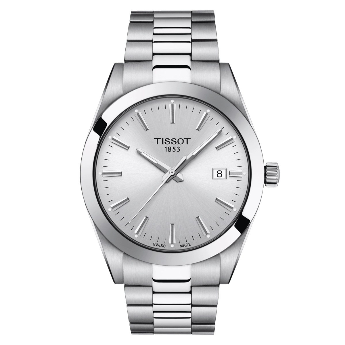 Tissot Gentleman Silver Dial Stainless Steel Mens Quartz Watch T1274101103100