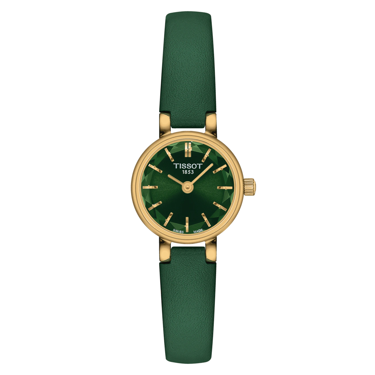 Tissot Lovely Round Green Dial PVD Gold Plated Womens Quartz Watch T1400093609100