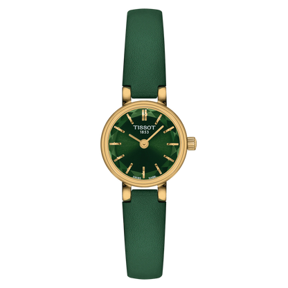 Tissot Lovely Round Green Dial PVD Gold Plated Womens Quartz Watch T1400093609100