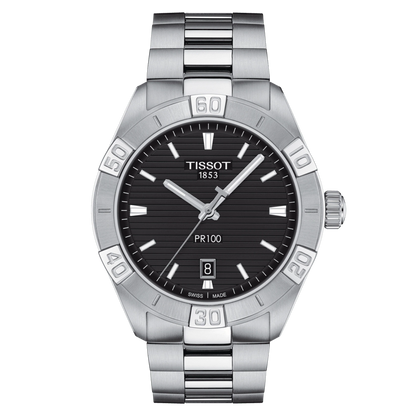 Tissot PR 100 Sport Black Dial Stainless Steel Mens Quartz Watch T1016101105100