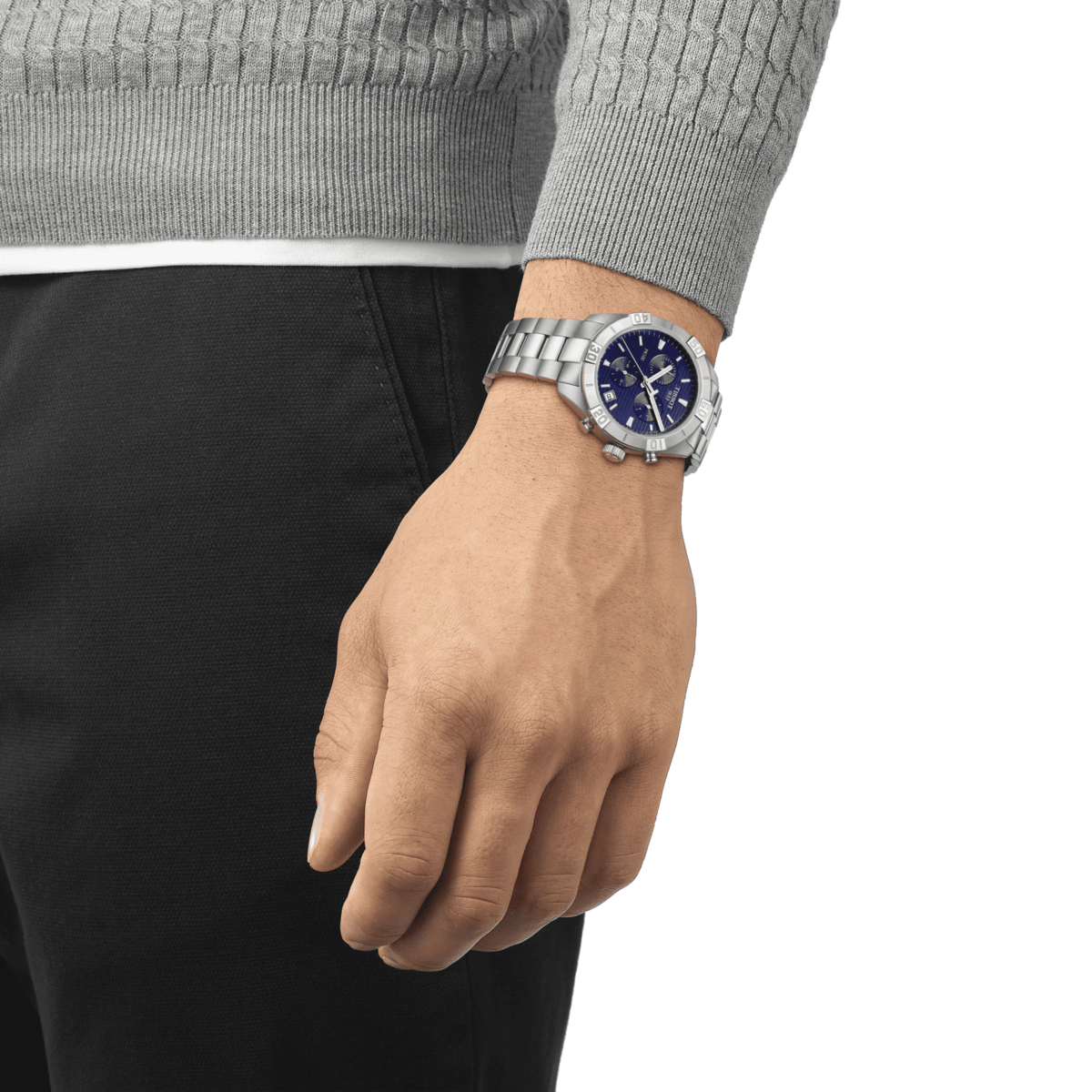 Tissot PR 100 Sport Blue Dial Stainless Steel Mens Quartz Chronograph Watch T1016171104100