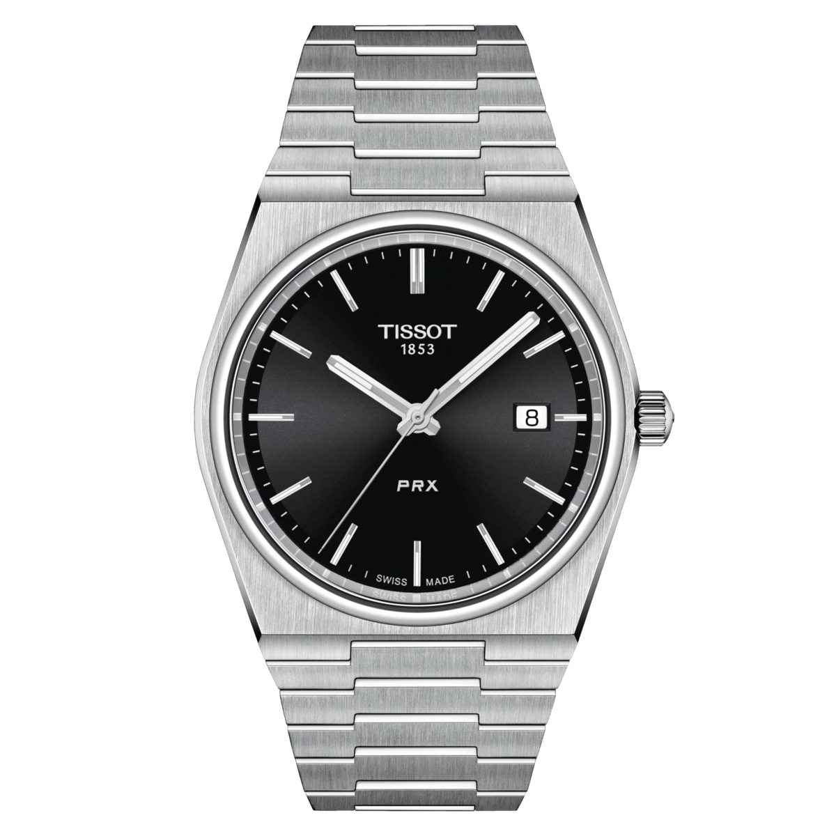 Tissot PRX Black Dial Stainless Steel Mens Quartz Watch T1374101105100