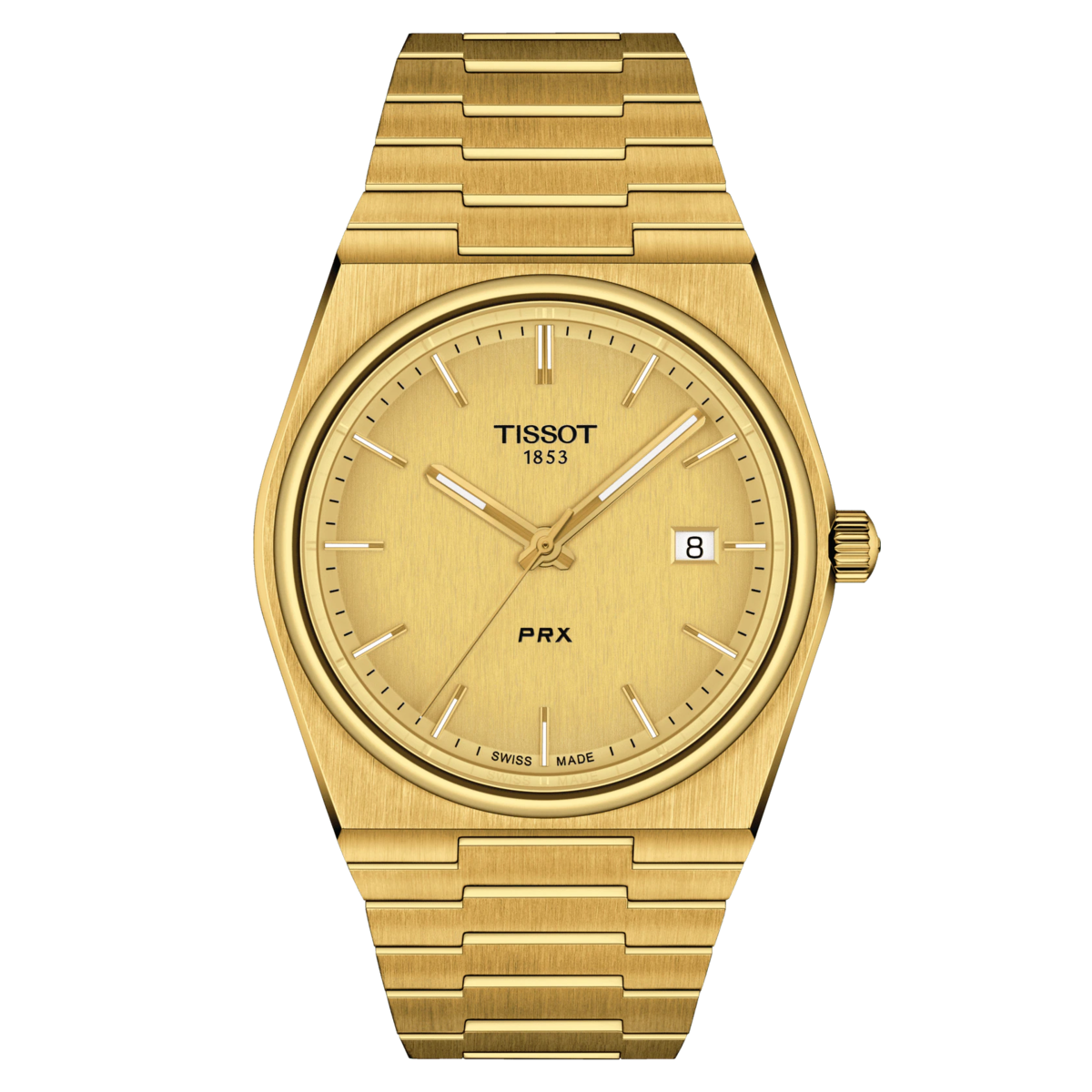 Tissot PRX Champagne Dial PVD Gold Plated Mens Quartz Watch T1374103302100