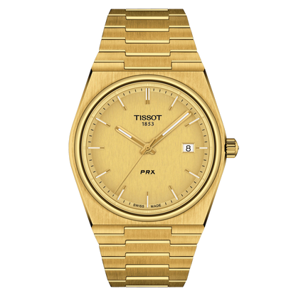 Tissot PRX Champagne Dial PVD Gold Plated Mens Quartz Watch T1374103302100