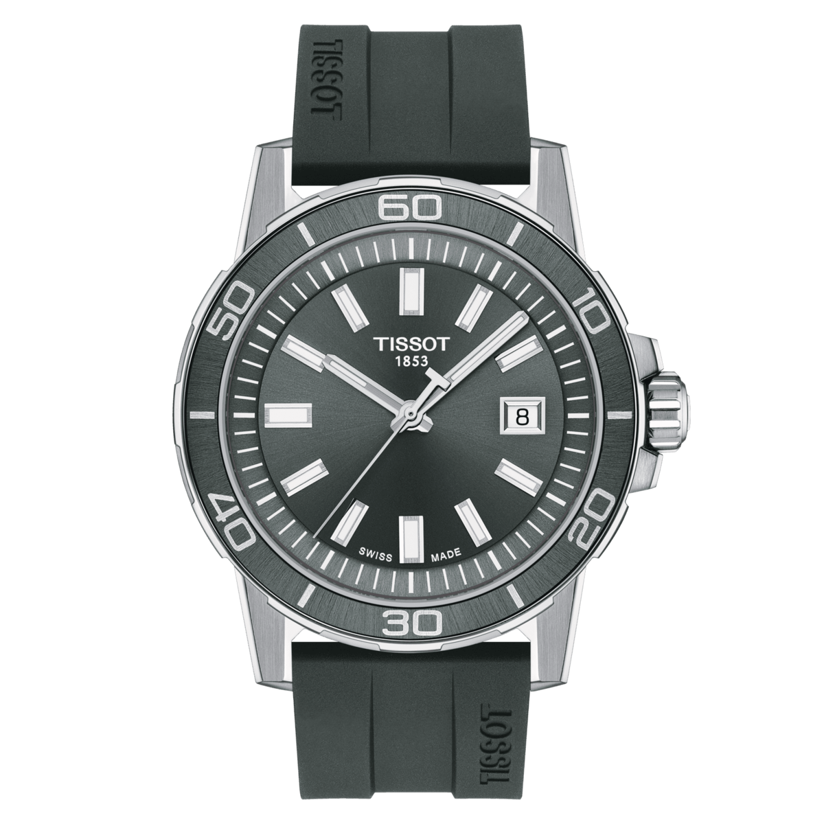 Tissot Supersport Grey Dial Stainless Steel Mens Quartz Watch T1256101708100